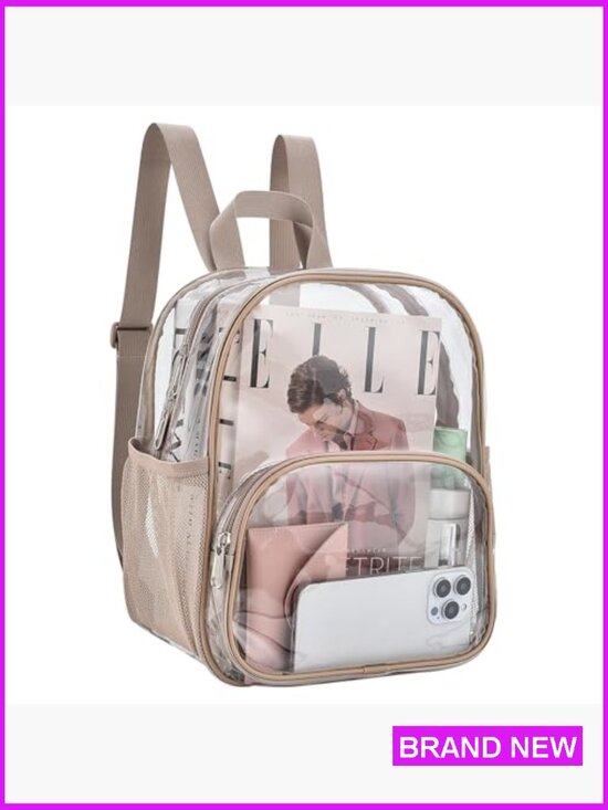 Clear Backpack Stadium Approved Front Pocket Travel Work Concert Sport Daypack